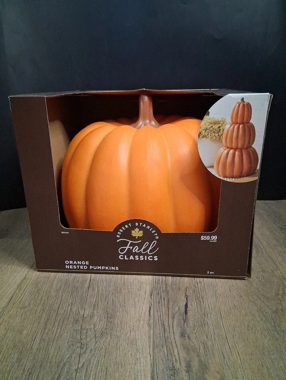 Hobby Lobby Nesting Stackable Orange Pumpkin Set Fall / Halloween Decor NEW 2026